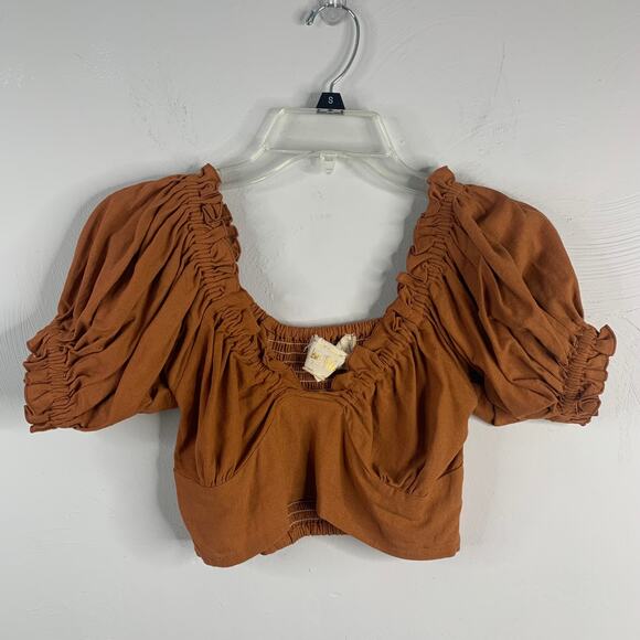 Jen's Pirate Booty Reality Bites Crop Top Sunburn Linen - Picture 3 of 9